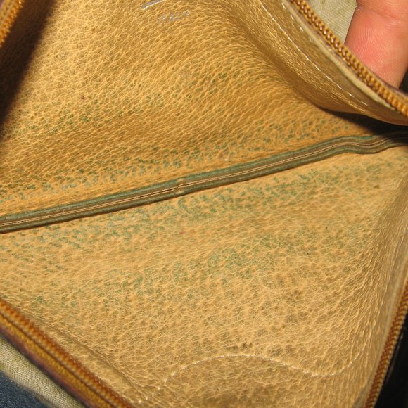 ❤️ Authen GUCCI Micro G Logo Print Tan Canvas Leather Coated Coin Wallet Clutch - Picture 6 of 6